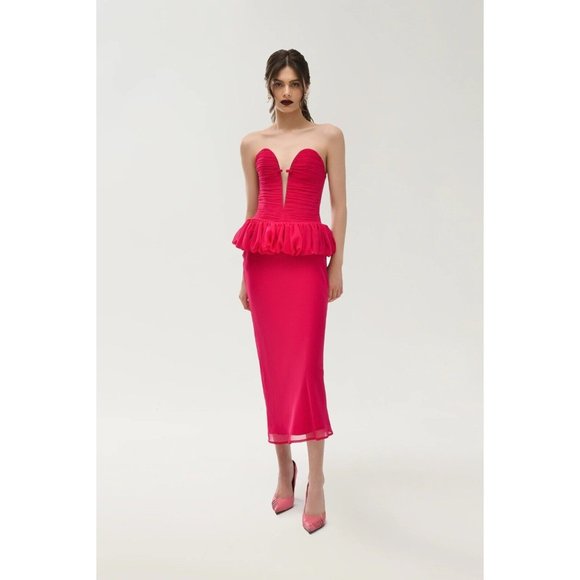 Nafsika Skourti Bomb Ruffle Corset Raspberry Pink Mesh - Picture 4 of 5